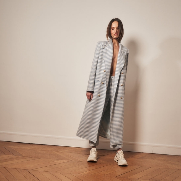 Blue Houndstooth coat - Picture 2 of 10